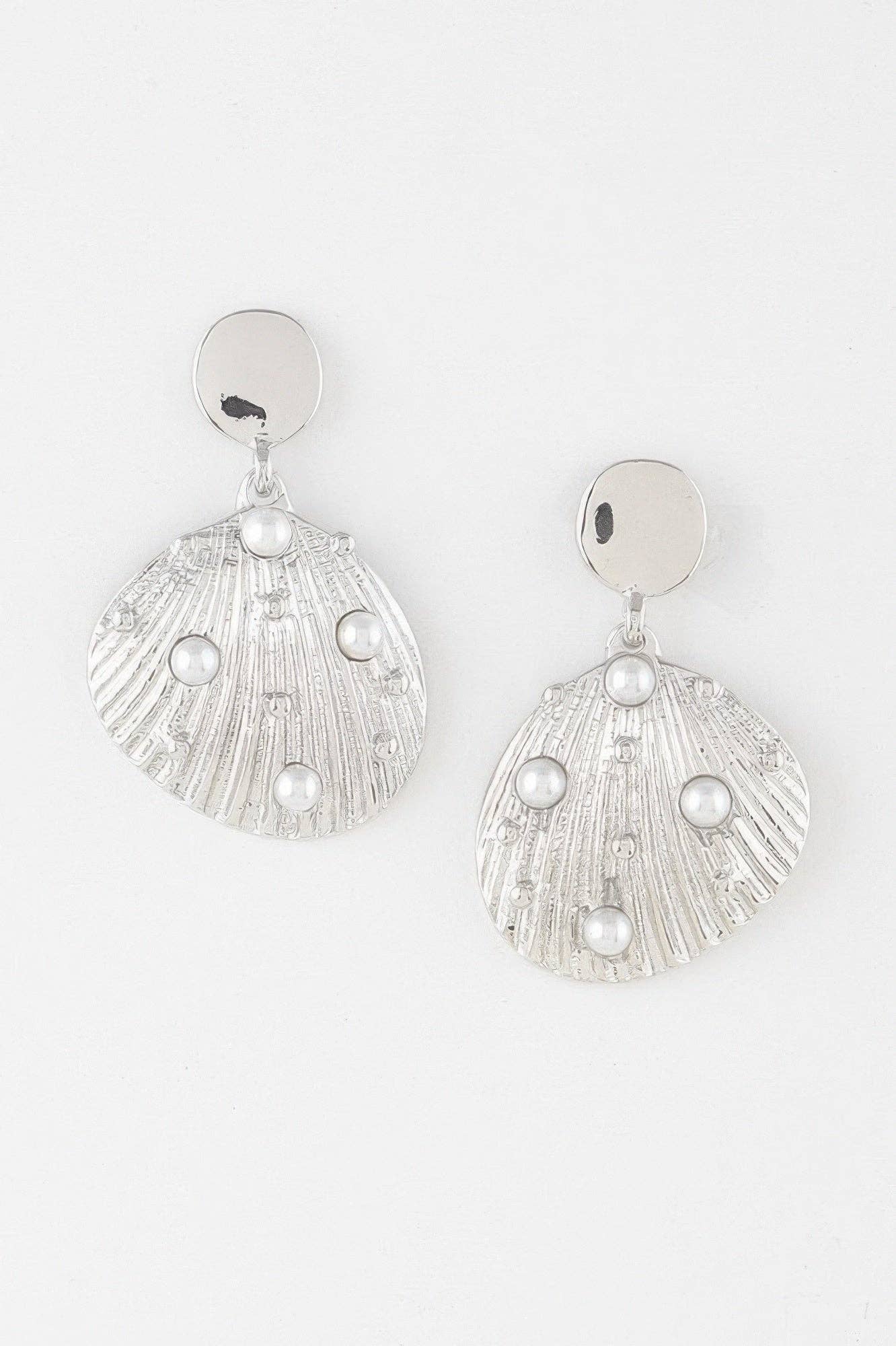 CC Wholesale Clothing - Wholesale Dangle Earrings - Pearled Clam Shell Earrings