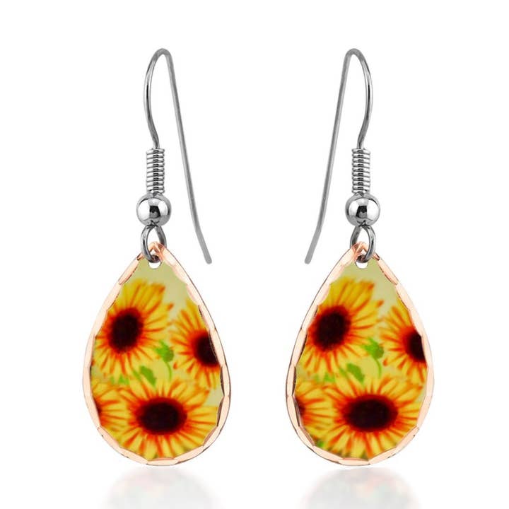 Orecchini TR 03 Sunflowers per la vendita all'ingrosso da parte di COPPER ARTS INC.