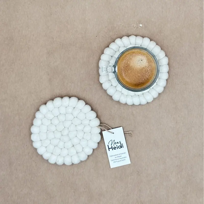 New Heidi - Wholesale Coasters - Set of 2 "ball" felt coasters - New Heidi3