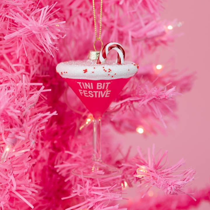 Chez Gagné - Wholesale Ornament - Tini Bit Festive - Holiday Martini - Glass Blown Holiday Ornament1