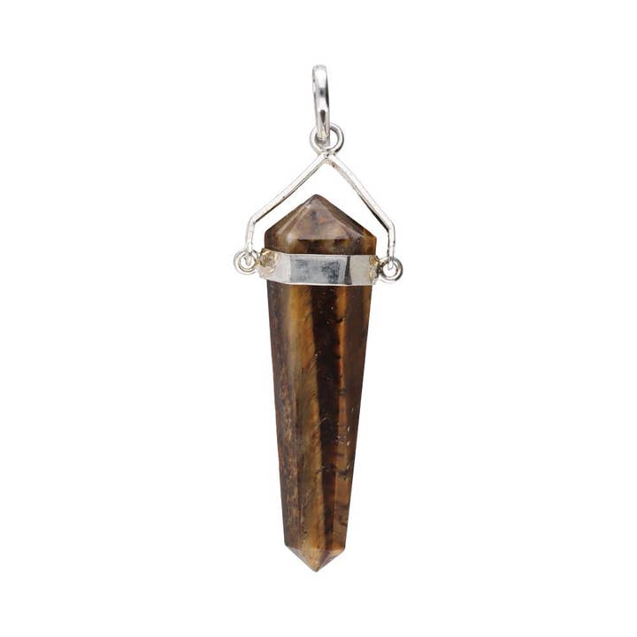Double-ended tiger eye pendant for wholesale by Vives de la Cortada S.L