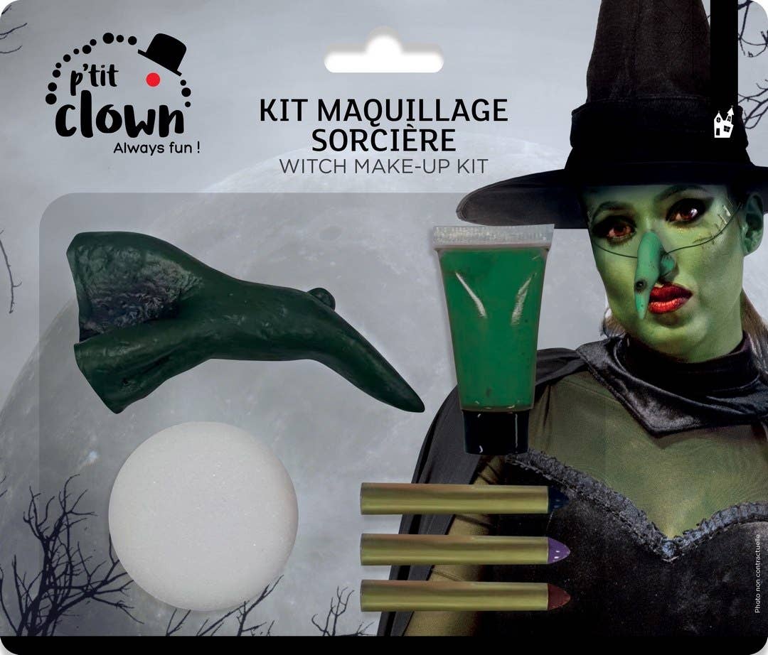 P'tit Clown - Wholesale Face Paint/Play Makeup - Kids - Witch Makeup Kit With Nose