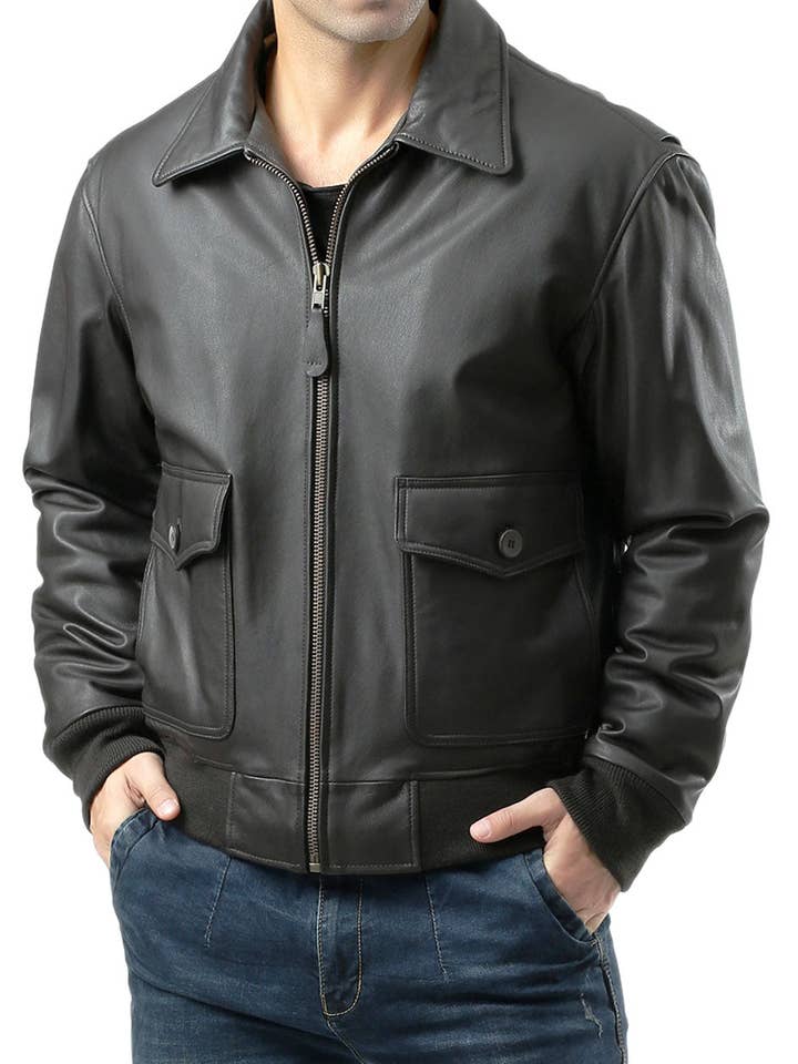 Veste aviateur en cuir de chèvre Landing Leathers Air Force G-2 pour homme pour la vente par Landing Leathers