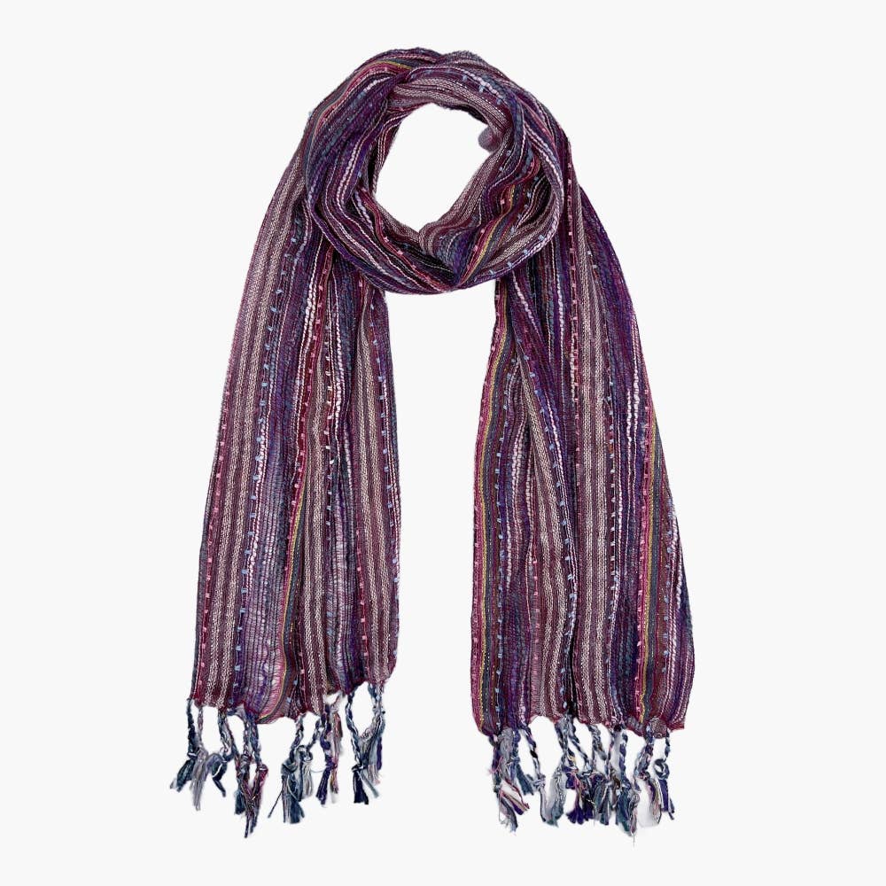 Humble Hilo – wholesale Scarf – Women's – Humble Hilo Multicolored Thread Artisan Scarf133