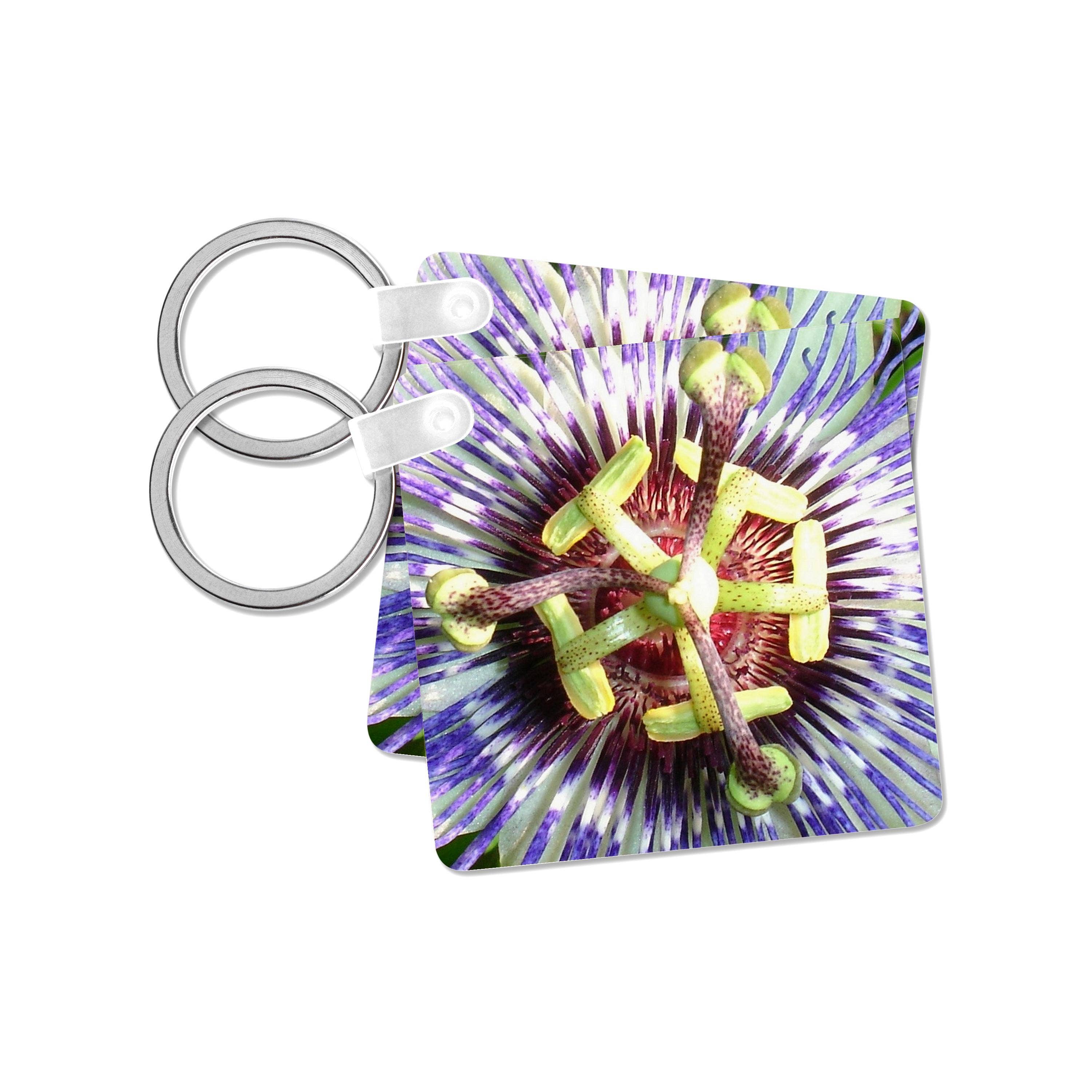 3dRose - Wholesale Keychain - Unisex - 3dRose, Close Up of The Centre Of a Passiflora Flower, Key Chain