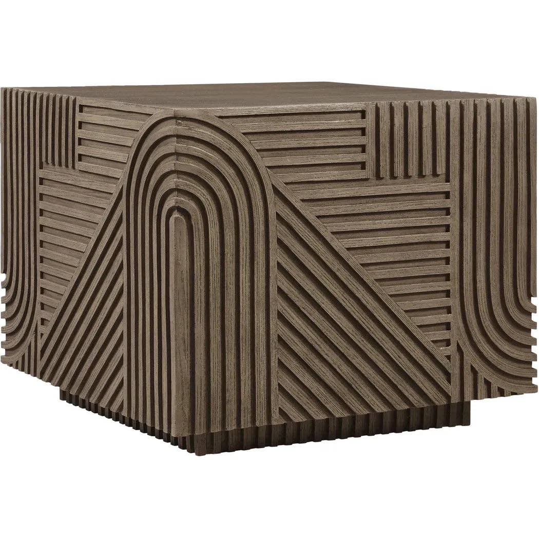 LOOMLAN - Vente Tables d'appoint - Table carrée Serenity - Table d'appoint extérieure marron2