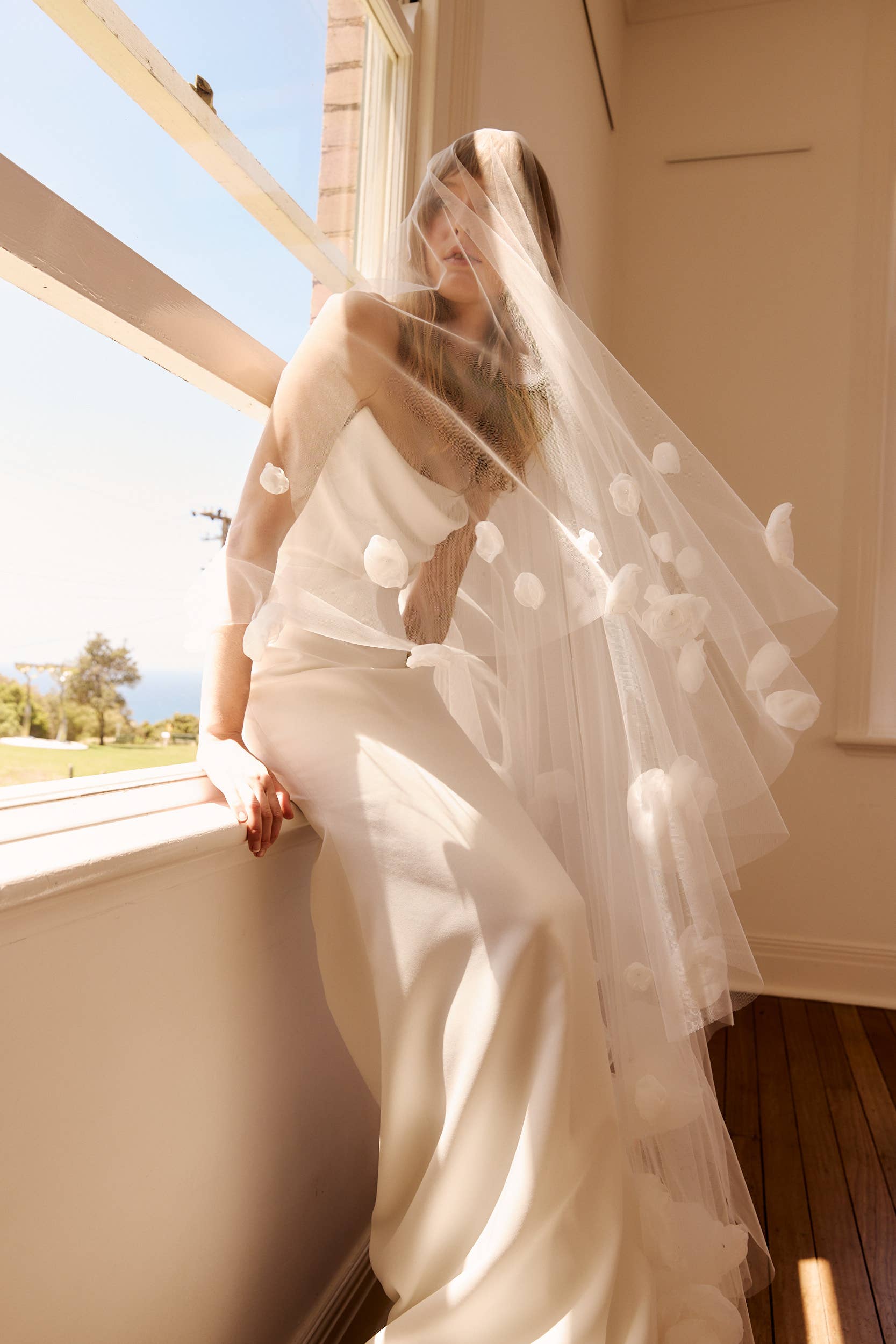 Dove Grey Accessories - Wholesale Veil - Women's - Jolene 3D Organza Floral Veil1