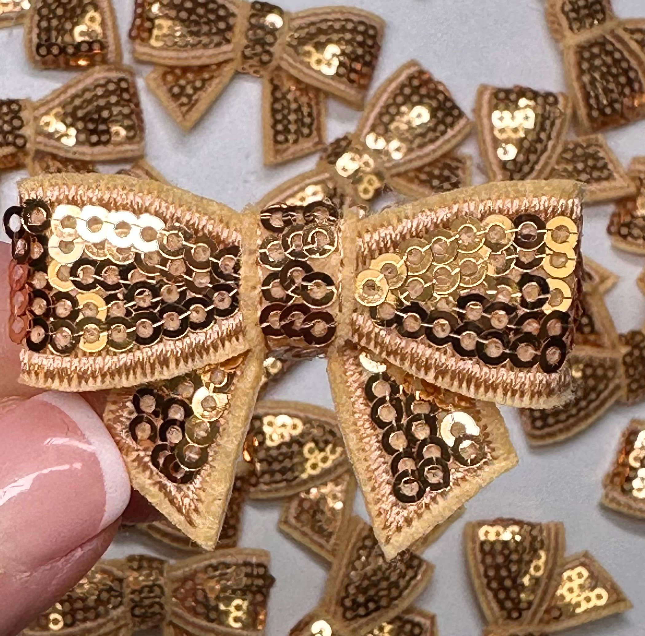 Aloe and Milk Boutique - Wholesale Hat Accessory - Women's - Sequin Bow Mini Patch, sequin patch, bow patch, cheer patch7