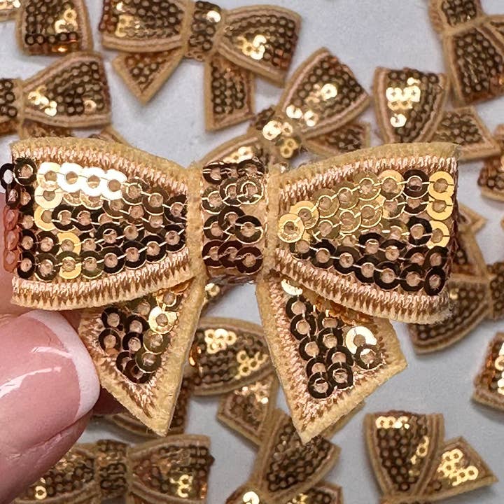 Aloe and Milk Boutique - Wholesale Hat Accessory - Women's - Sequin Bow Mini Patch, sequin patch, bow patch, cheer patch7
