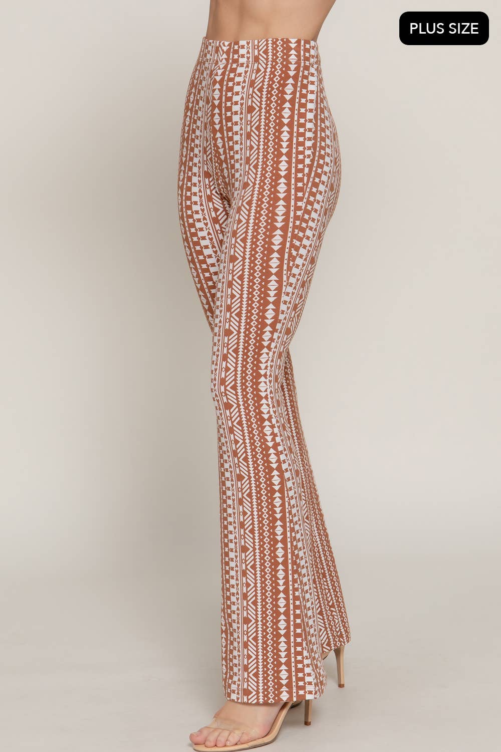 Active Basic | Active USA - Wholesale Pants - Women's - [PLUS SIZE] Waist Elastic Slim Flare Printed Pants4