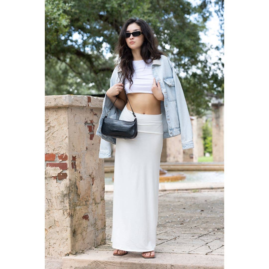 Azules Clothing - Vente Jupe – femme - Jupe maxi Azules - élégante, longue, douce, stretch et fluide style bohème2