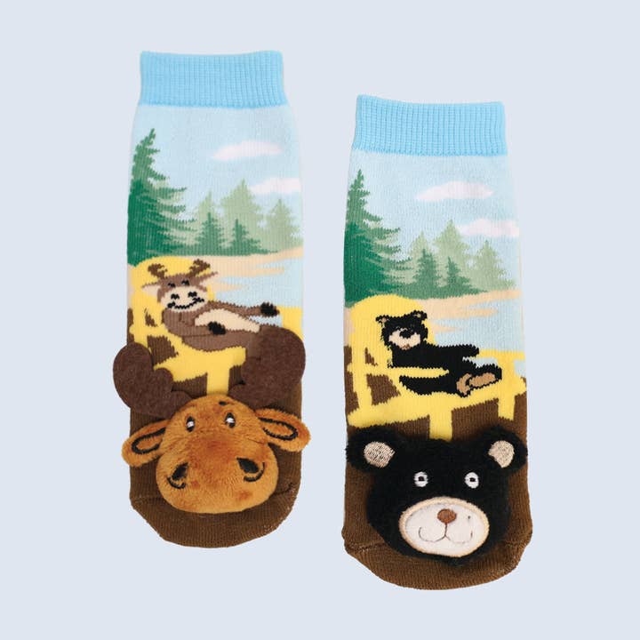 Brown Baby Socks Black Bear Moose Mismatch Chair for wholesale on Faire