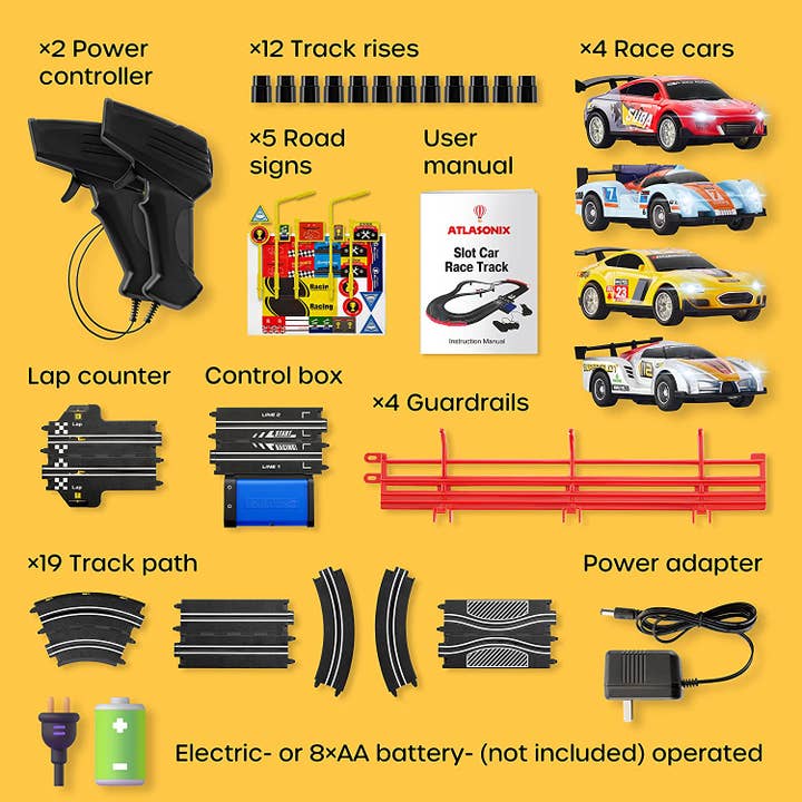 Atlasonix - Wholesale Toy Car/Truck - Kids - Slot Car Race Track Sets, Battery or Electric Race Car Track
