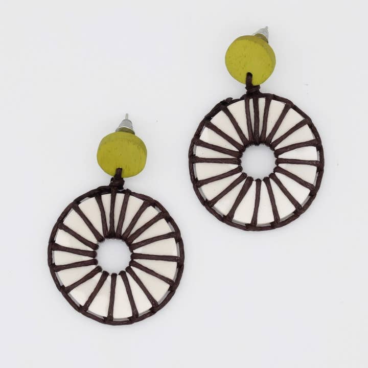 Ivory Wrapped Bead Riu Earrings for wholesale by Sylca Designs