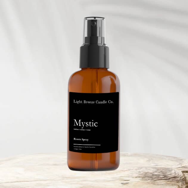 Mystic - 4oz Amber Glass Room Spray Spiritual Aromatherapy for wholesale by Light Breeze Candle Co.