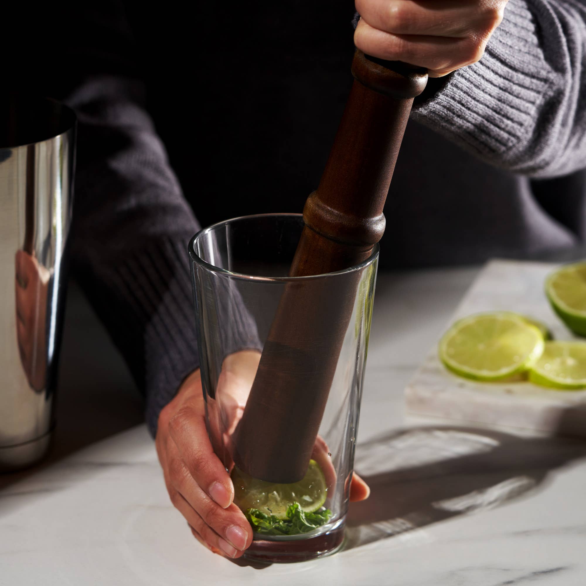 Viski - Vente Mélangeurs à cocktail - Viski Professional Pilon en Bois d'Acacia de 30 cm avec Sangle de Suspension3