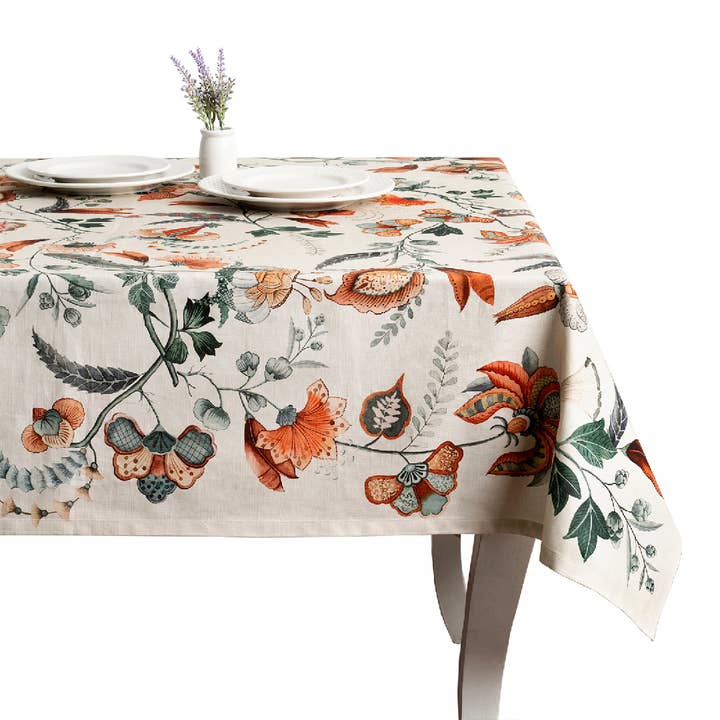 Maison d'Hermine - Design in Every Thread - Wholesale Tablecloth - Tablecloths 100% Cotton - 3 Shapes - Dalida Fall