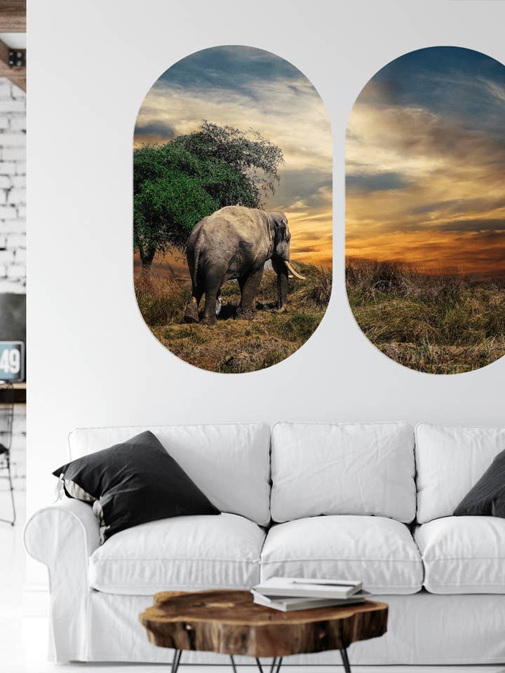 Muurovaal duo olifante por atacado de Label2X B.V.