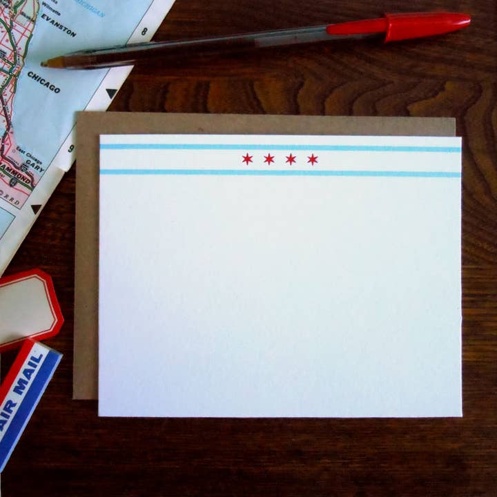 Chicagoer Flagge flaches Notizset für den Großhandel von a. favorite design