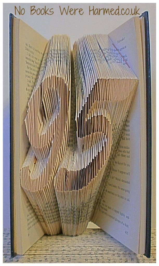 No Books Were Harmed.co.uk - Wholesale Sculpture - Milestone Numbers Hand Folded Book Art Sculpture Gift14