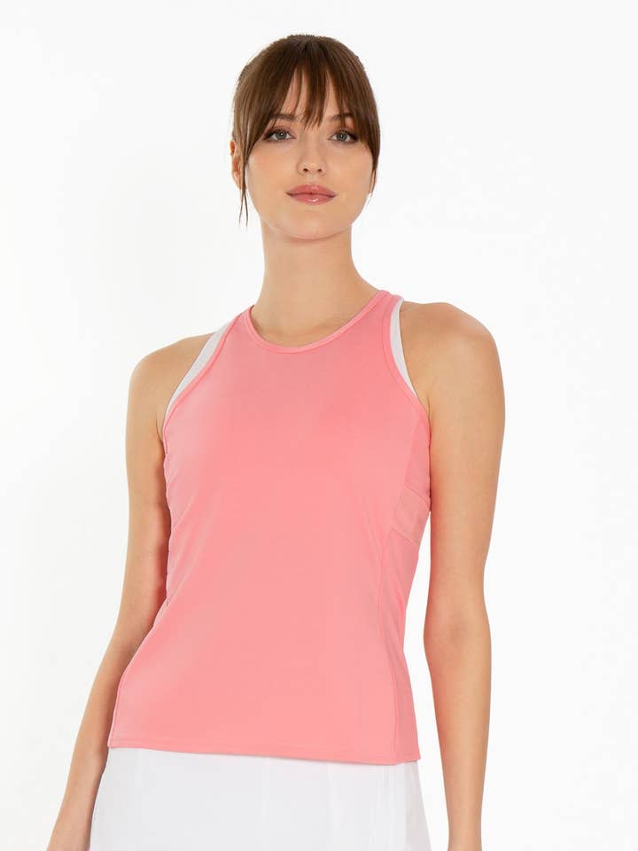 Bailey Criss Cross Back Tank - Plumeria for wholesale by Inphorm