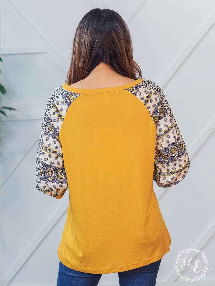 Walkin With the Duttons Mustard Top for wholesale on Faire