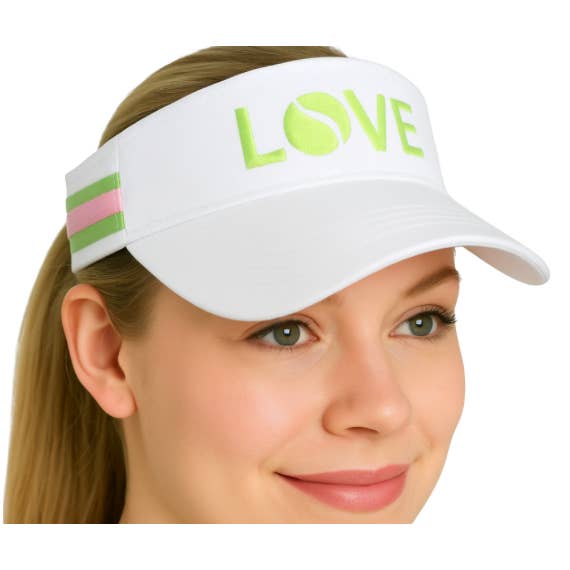 Runway Athletics - Wholesale Zonneklep - Dames - Tennisvizier - Wit met Lime Love