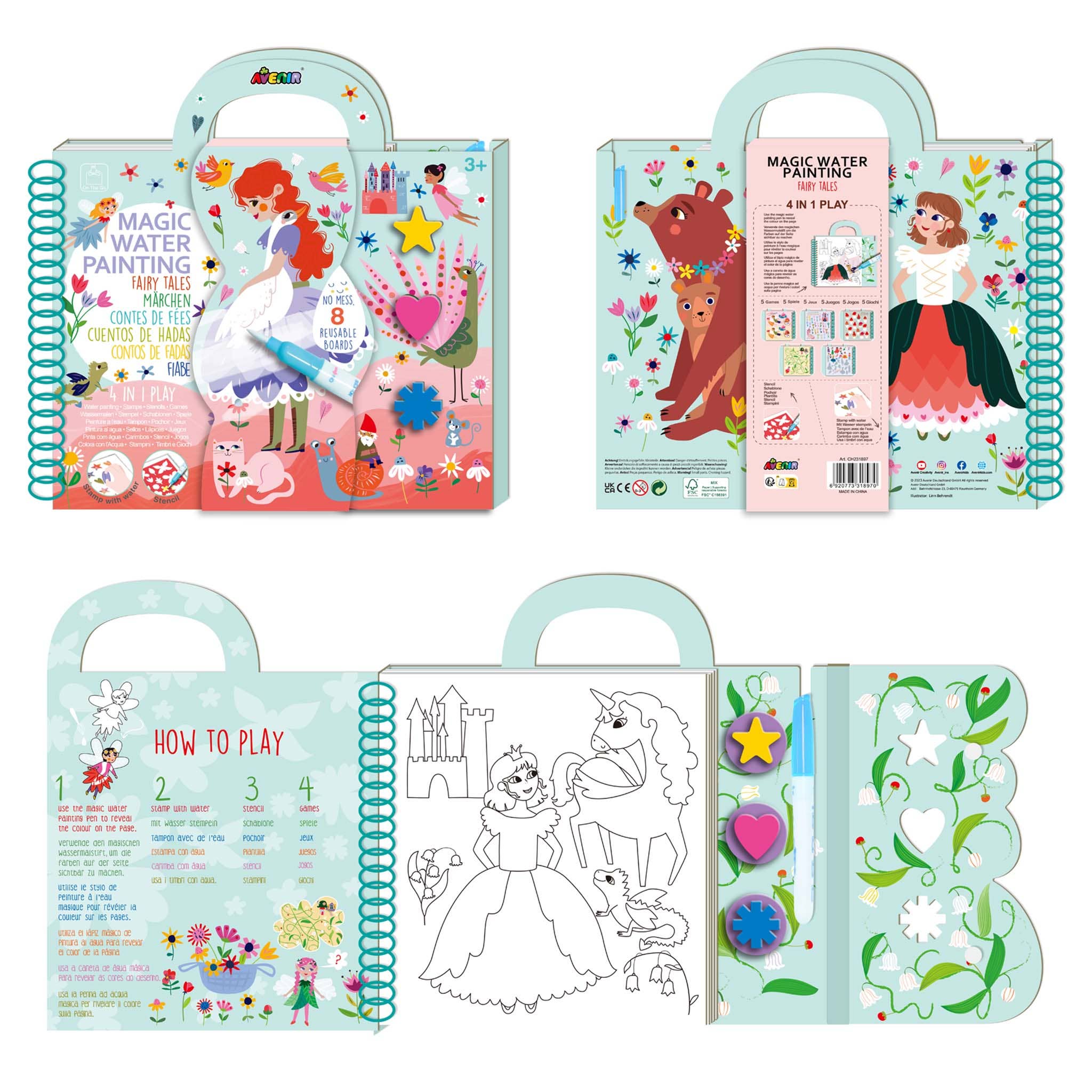 KidAntics – wholesale Art set – Child & baby – Magic Water Painting Fairy Tales2