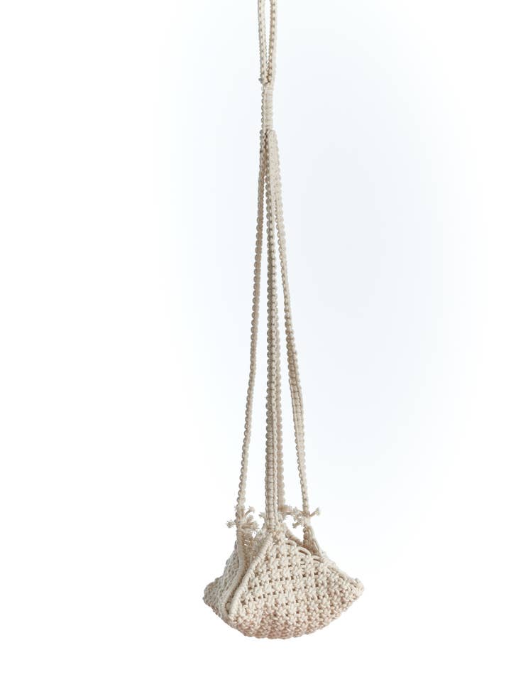 Woven Cotton Hanging Basket for wholesale by Primitive Planters