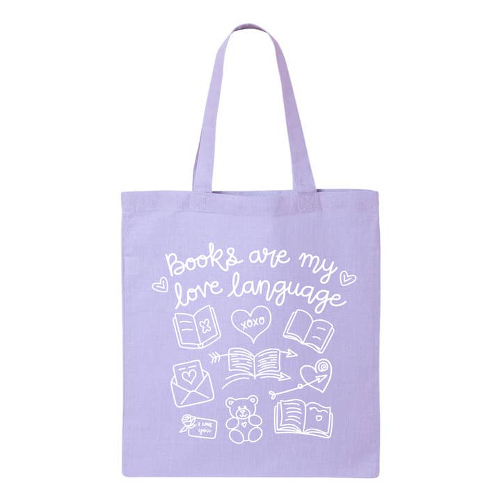 Books Are My Love Language Tote Bag for wholesale by designtwentyfive
