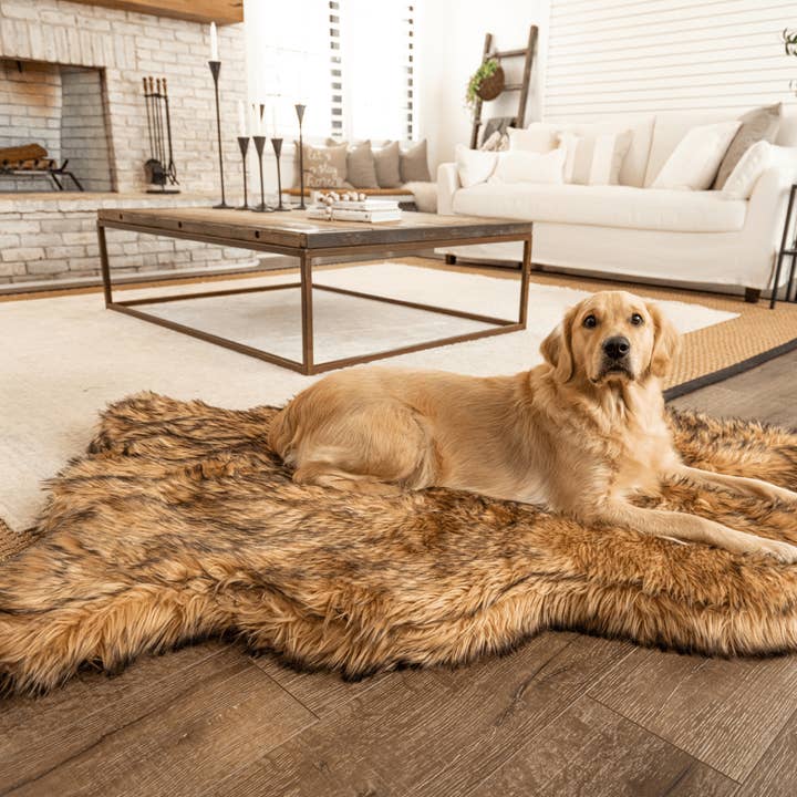 Paw Brands - Wholesale Pet Bed - Dog - PupRug by Paw.com™ Faux Fur Orthopedic Dog Bed - Curve Sable Tan12