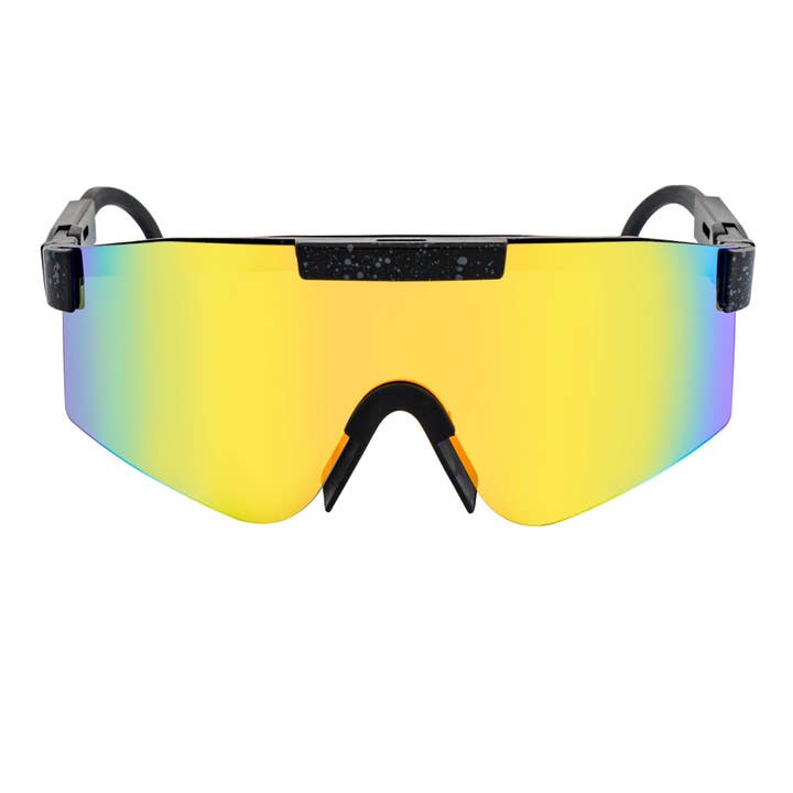 COBRA - Occhiali da sole senza montatura regolabili Nero Grigio-Maculato Specchio Arancione per la vendita all'ingrosso da parte di Morspecs