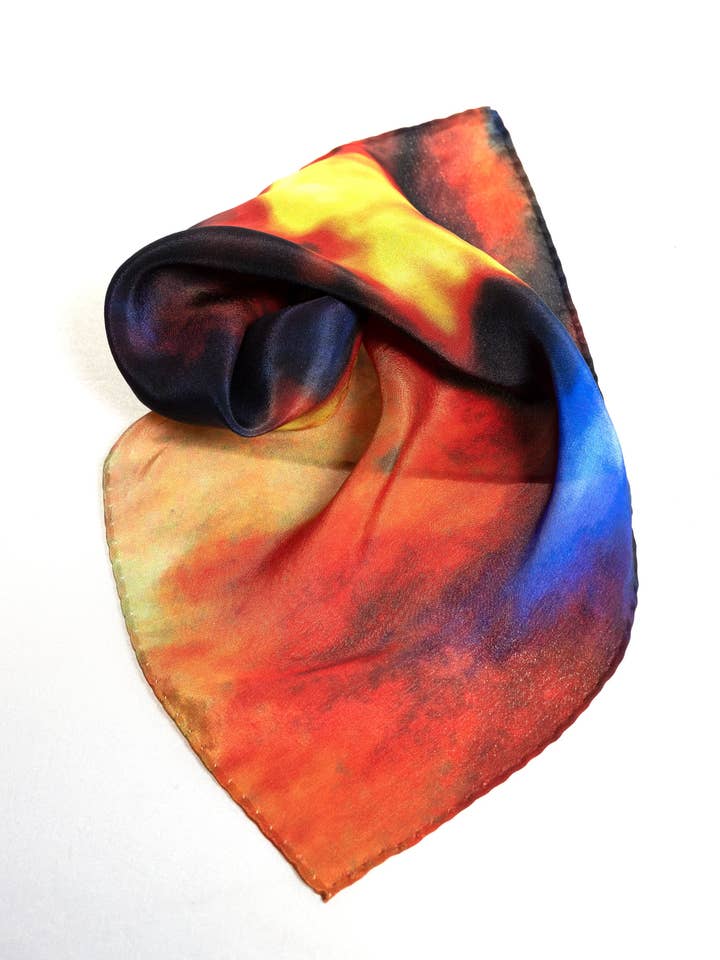 Silk Pocket Square "Hestia" for wholesale by Efesto Designs