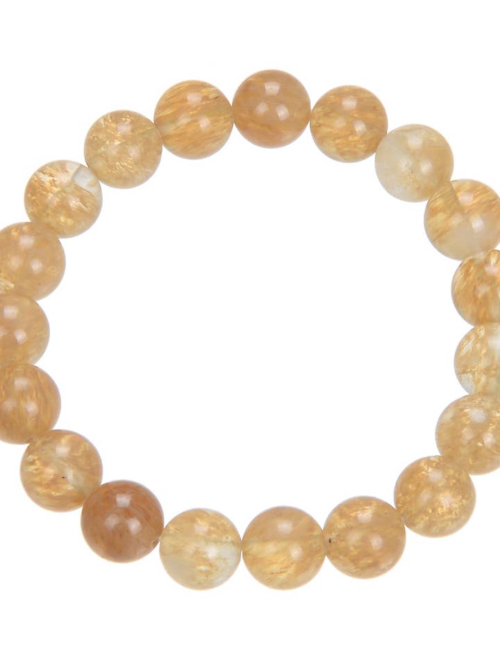 Citrin Kvarts Sten Stretch Armband B1981-10MM för wholesale av Ole