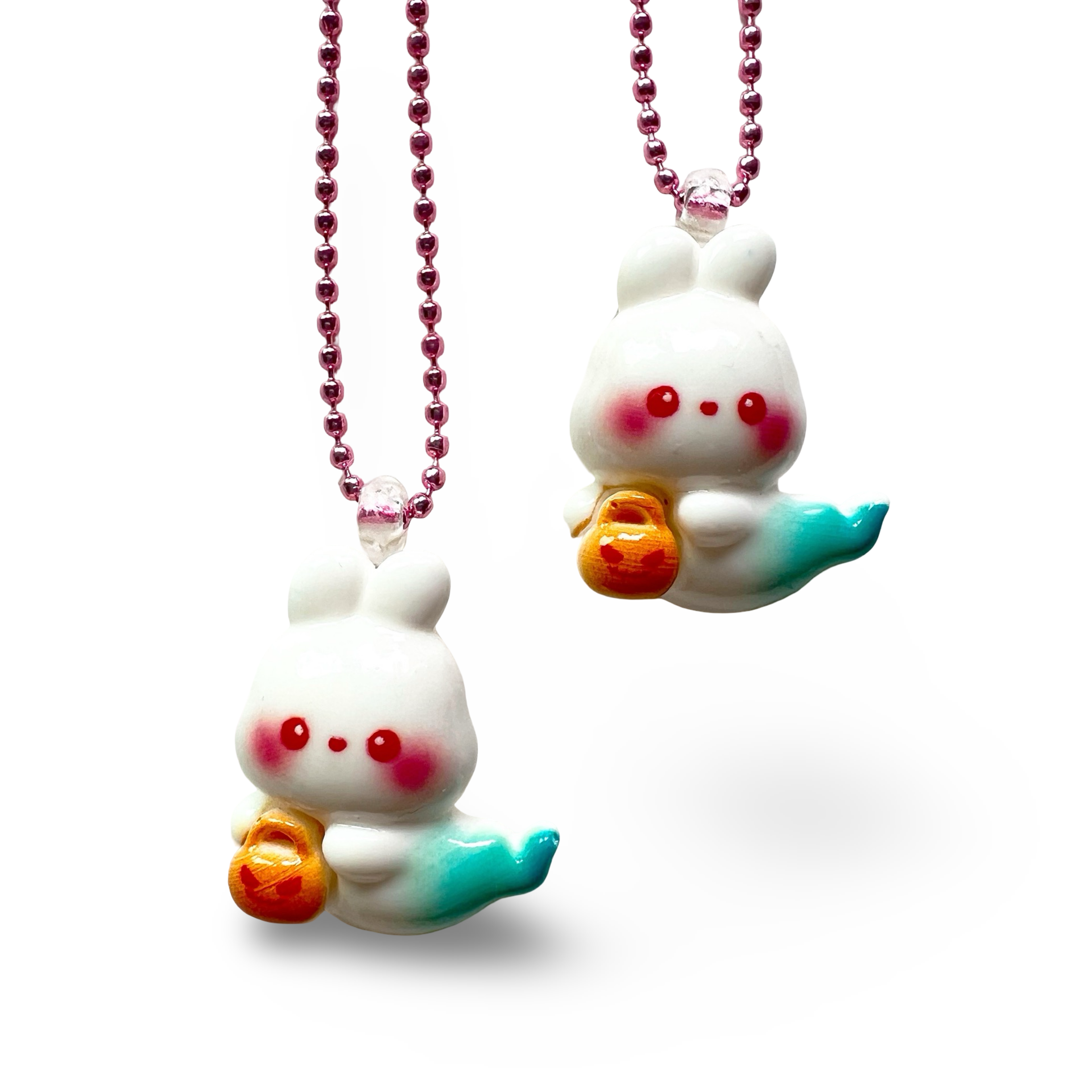 Pop Cutie Accessories & Gifts - Wholesale Kids Necklace - Kids - Halloween Bunny Ghost Necklace I Handmade I Kawaii I Gift 👻1