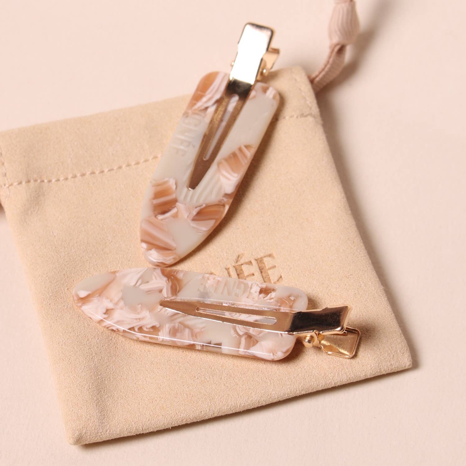 Peignee Paris - Wholesale Hair Clip - Women's - Nougat hair clips (pair)1