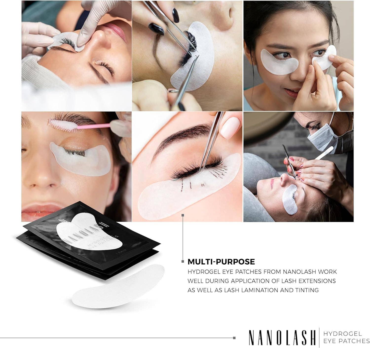 Beauty Goddess – wholesale Eye treatment mask – Nanolash Hydrogel Eye Patches 50 pairs - eye pads for eyelash extensions, eyelash lifting pads, gel eye pads for lash extensions3