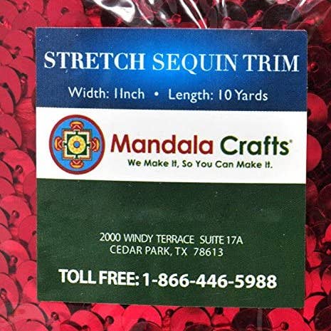 Mandala Crafts – Engroshandel Håndværk forsyninger – Mandala Håndværk Elastisk Paillet, Flad Glitter Stretch Bling Paillette Stof Bånd, Metallisk Applikation Trim Blonder til Kjole Pynt, Pandebånd34