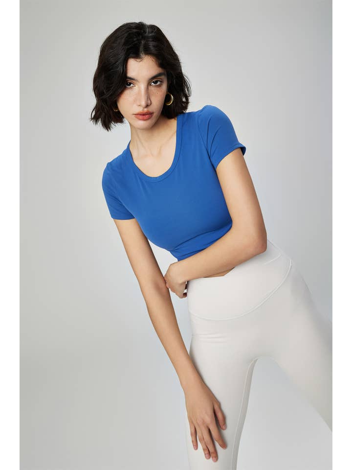 91thelabel - Wholesale Athletic Top - Women's - Stella Lycra® Crew Neck Active Crop Top