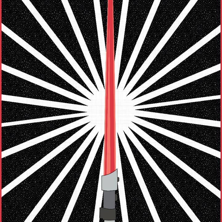 The Whimsical Workshop - Wholesale Craft Sewing Kit - May the Force Be With You – Light Saber Quilt Pattern | Fusible Appliqué | 36" x 48"
