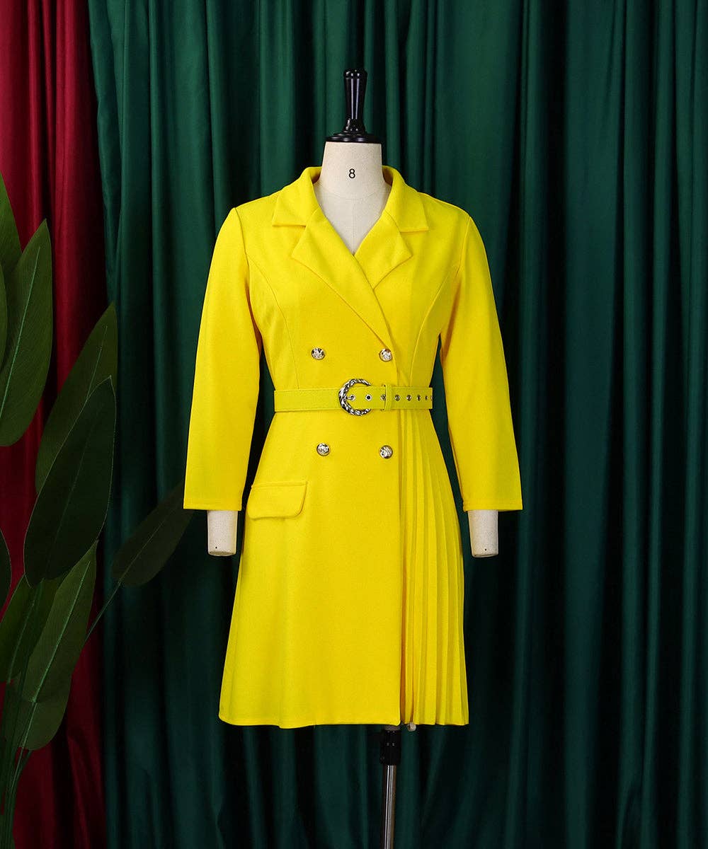 Aria Romance - Wholesale Dress - Women's - Pleated Patchwork Blazer Dress4