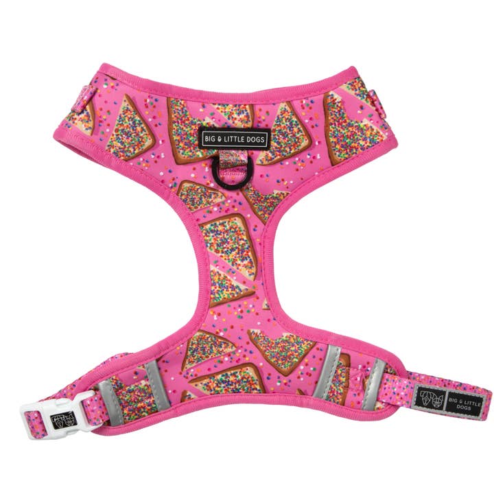 Big and Little Dogs - Wholesale Pet Harness - Dog - ADJUSTABLE DOG HARNESS: Pink Fairy Bread