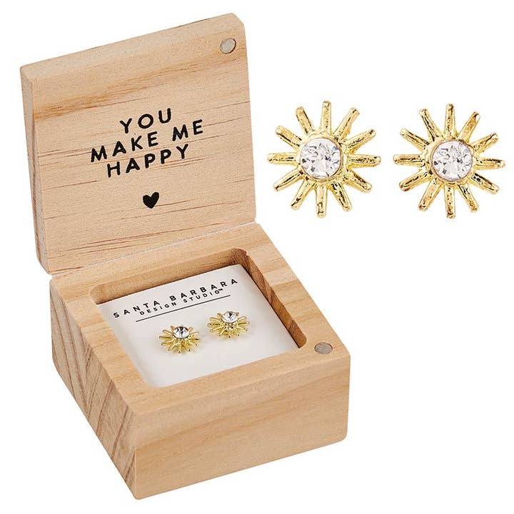 Santa Barbara Design Studio by Creative Brands - Wholesale Stud/Post Earrings - Treasure Box Earrings - You Are My Sunshine