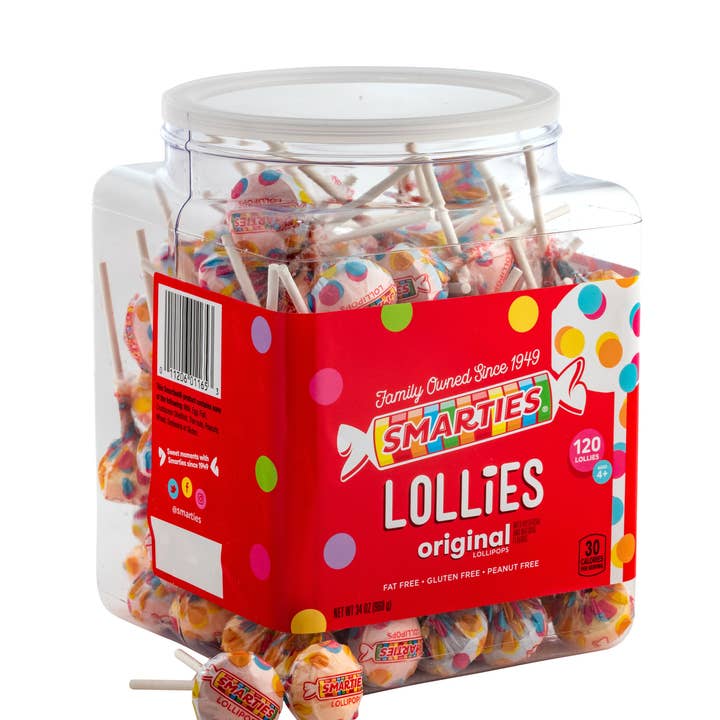 Smarties® Lollies - 120 lollies per jar, case of 6 jars for wholesale by Smarties