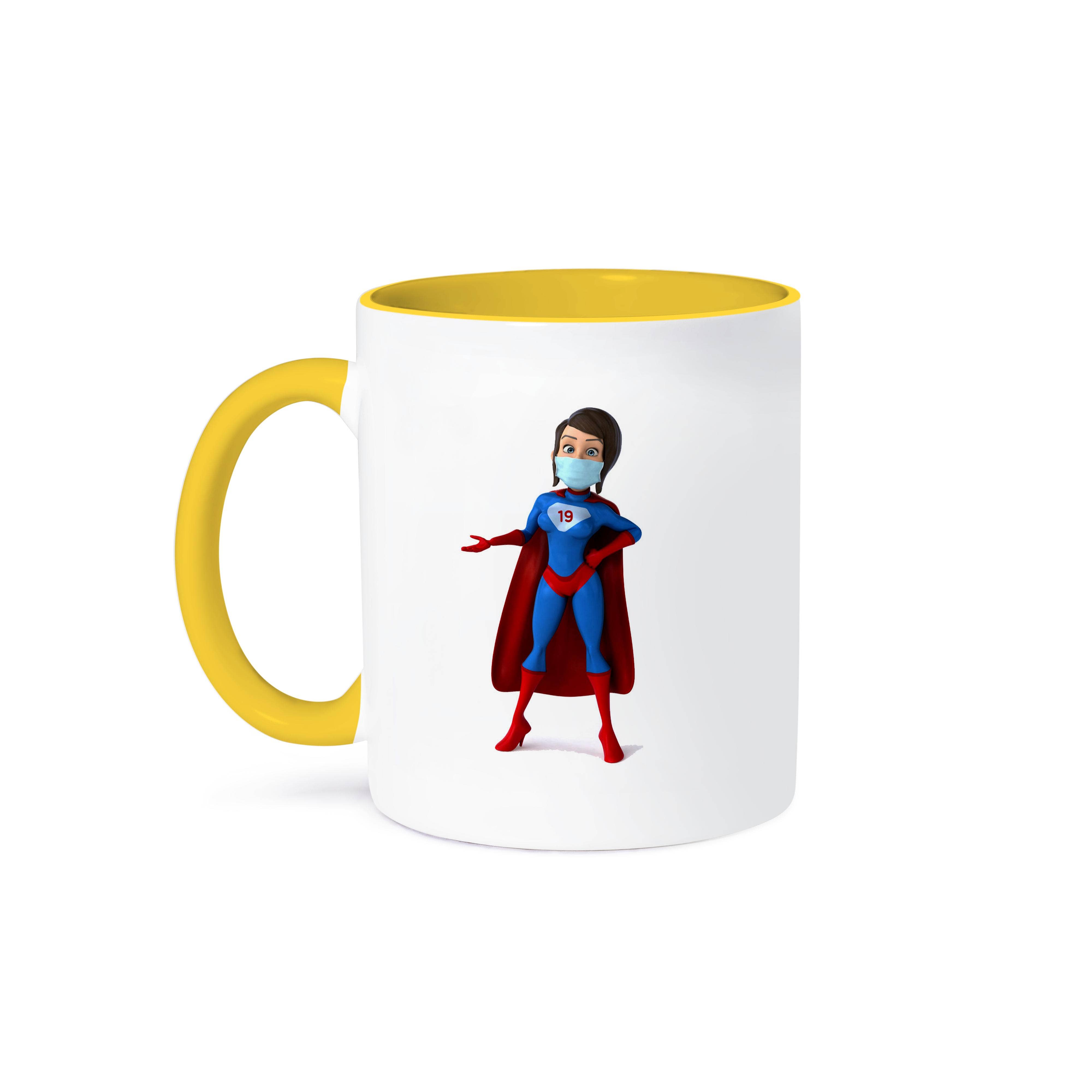 3dRose - Wholesale Coffee Mug - 3dRose, Super Hero Woman Covid 19 Fighter, Face Mask Image, 3DRAMM, Mug0