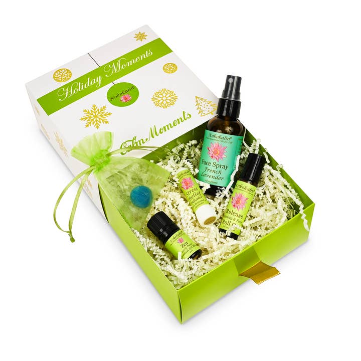 Calm Moments | Holiday Aromatherapy Gift Set for wholesale by Kokokahn Essential Oils