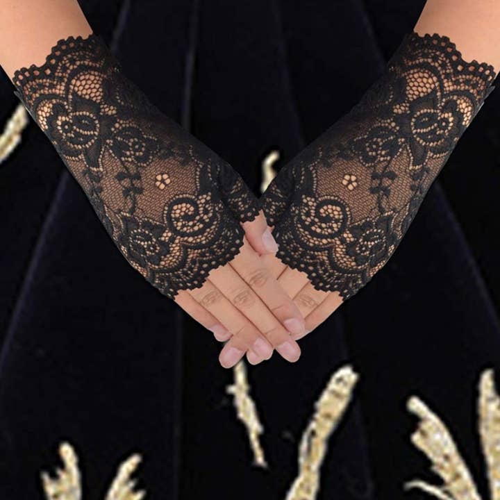 SugarQuoteMeNot LLC - Wholesale Handschoenen - Dames - Vingerloze kanten handschoenen (3 kleuren beschikbaar)