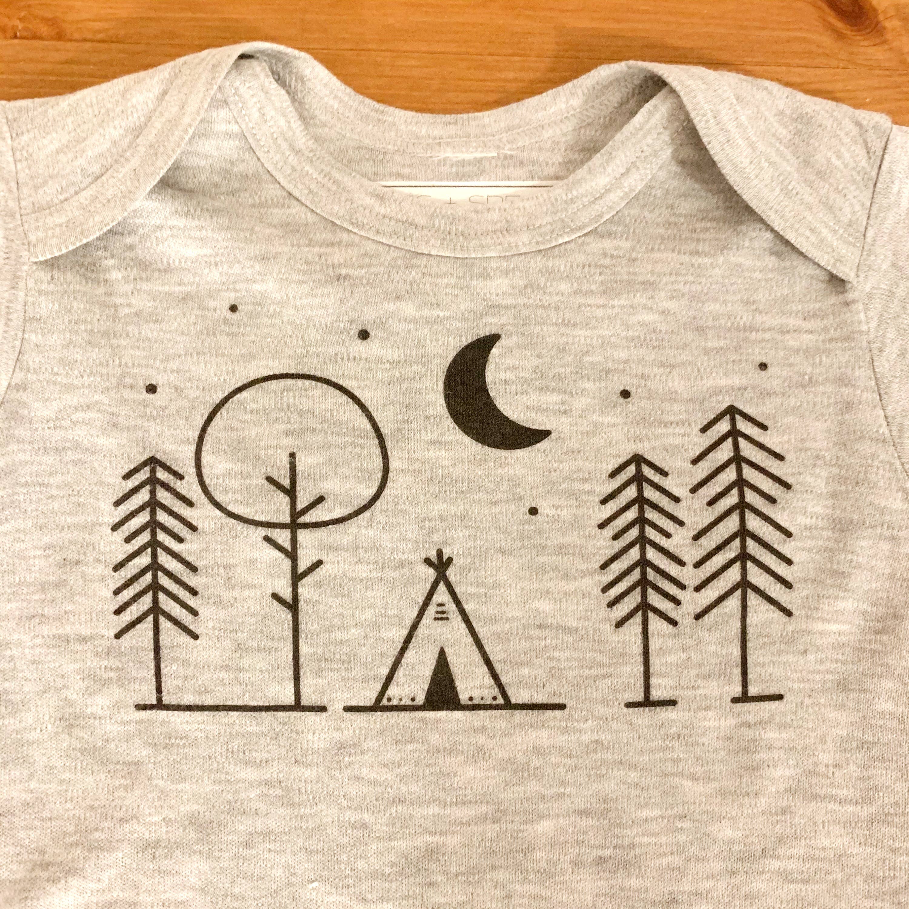 Baby Grey Romper - Adventure for wholesale on Faire1