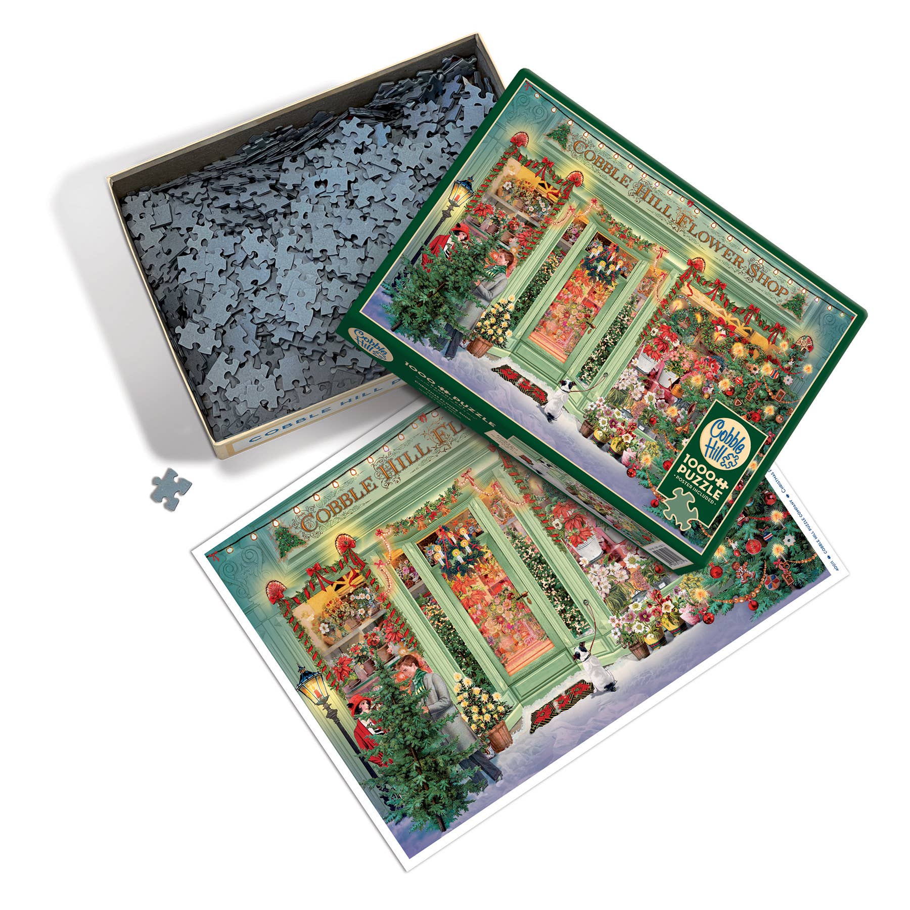 Outset Games and Cobble Hill Puzzles - Wholesale Puzzle - Adult - Christmas Flower Shop 1000pc puzzle2