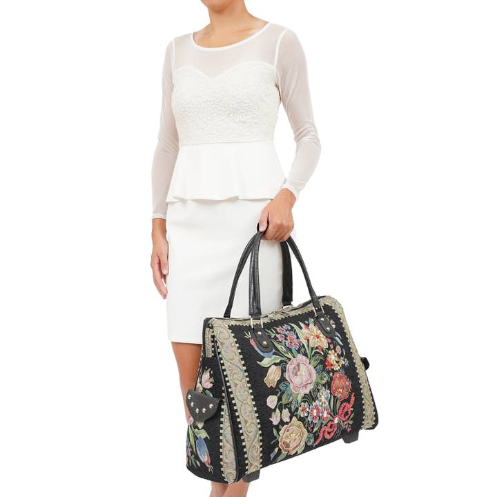 Mellow World - Wholesale Tote Bag - Women's - Flower Shop Vintage Tapestry Rolling Tote5